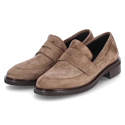 Kaerlek Damen Loafer PIOPPO - Braun Leder Damenschuhe - Klassische Mokassins - Bequem und Elegant - [Taupe, Größe 38] von Kaerlek