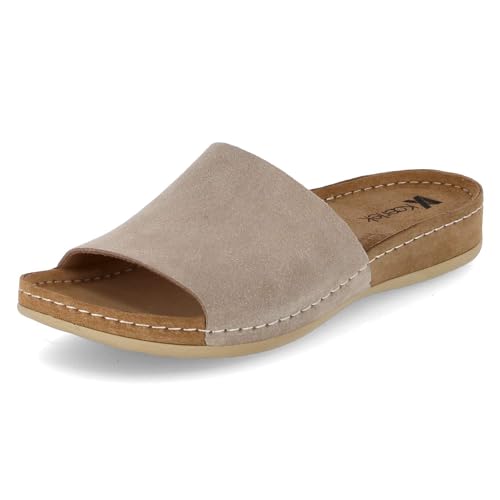 Kaerlek Damen Pantoletten Beige Rauleder, Größe:39, Farbauswahl:beige von Kaerlek