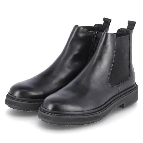 Kaerlek Herren Stiefeletten/Chelsea Boots Schwarz Glattleder, Größe:44, Farbauswahl:schwarz von Kaerlek