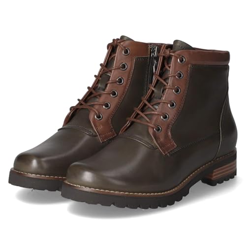 Kaerlek Layla 02/new Muscio/Noce Schnürstiefel Glattleder Damen in grün-kombi - Gr. 41 von Kaerlek