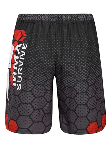 Kaerm Box-Shorts für Herren Training Muay Thai Kurze Kampfshorts für Männer Kampfsport MMA Shorts für Training und Kickboxen Slim Fit Orange&Black B L von Kaerm