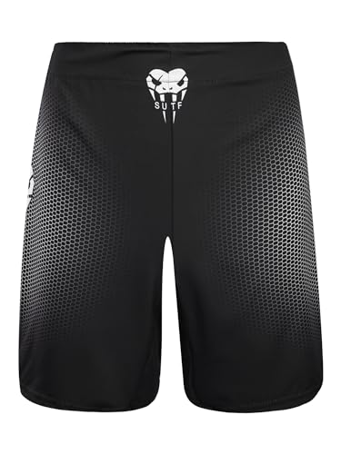 Kaerm Box-Shorts für Herren Training Muay Thai Kurze Kampfshorts für Männer Kampfsport MMA Shorts für Training und Kickboxen Slim Fit Schwarz B L von Kaerm