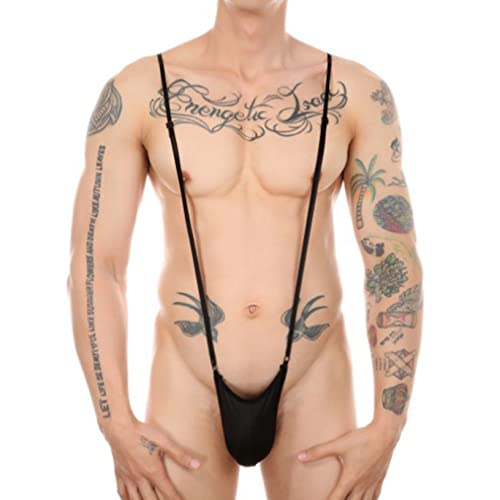 Kaerm Einstellbare Herren V Sling Stretch Sexy Unterwäsche Straps Body Jockstrap Thongs Bodysuit Sexy Mankini Beach Swimwear Schwarz One Size von Kaerm