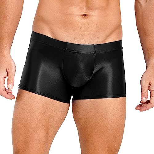 Kaerm Herren Satin Seide Strumpfhose Sexy Kurz High Waist Pantyhose Öl Glänzend Elastisch Treggings Jeggings Trainingsshorts Party Clubwear Schwarz D L von Kaerm