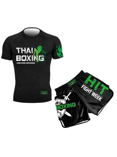 Kaerm Kinder Junge Wushu Fitness Sanda Kleidung Muay Thai Anzug Kick Boxshorts Sportbekleidung Kampfsport Kampfausrüstung Grün 170 von Kaerm