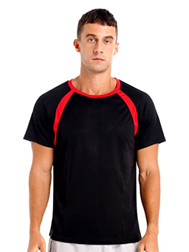 Kaerm Sport Tshirts Herren Funktionsshirt Fussball Shirt Sportshirt Schnelltrocknend Atmungsaktiv Trainingsshirt Männer Laufshirt Kurzarm Schwarz L von Kaerm