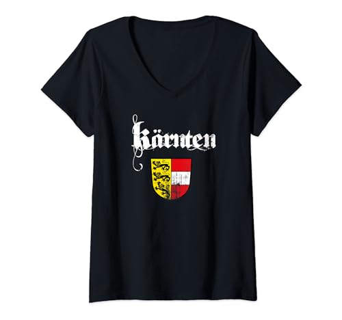 Damen Kärnten T-Shirt mit V-Ausschnitt Damen Kärnten T-Shirt mit V-Ausschnitt von Kärnten Österreich Wappen