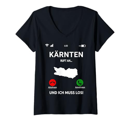 Damen Kärnten Ruft An Urlaub Österreich Ski Berge Kärnten T-Shirt mit V-Ausschnitt Damen Kärnten Ruft An Urlaub Österreich Ski Berge Kärnten T-Shirt mit V-Ausschnitt von Kärnten Winter Urlaub Bekleidung Souvenir