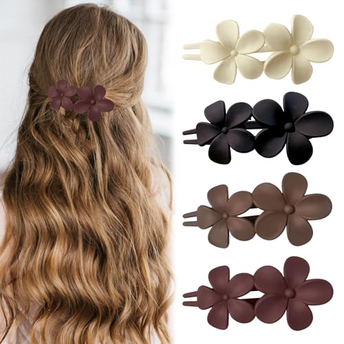 Kaezuy Blumen Haarspangen 8 Stück Rutschfeste Matt Haarklammer Groß Damen Frauen Mädchen Haarnadeln Für Voluminöses Und Feines Haar (A) von Kaezuy