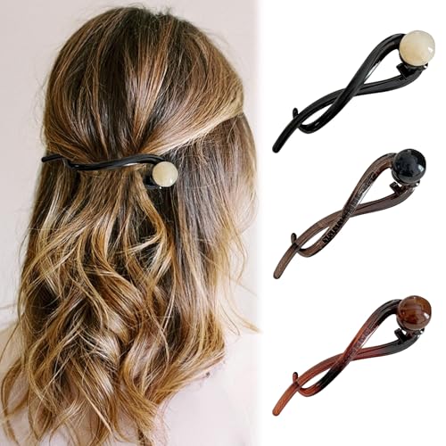 Kaezuy Haarnadel 3 Stück 11cm Elegante Haarklammer Perlen Design Für Damen Stabiles Edelstahl Universelle Größe 3er Set Komfort von Kaezuy