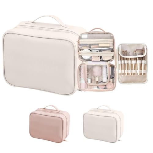 Kaezuy Kulturtasche Damen Kosmetiktasche Waschtasche Aufhängen PU-Leder Wasserdicht Faltbar Reisebeutel Mit 360° Haken Stylisches Design Für Reise Und Alltag (B) von Kaezuy