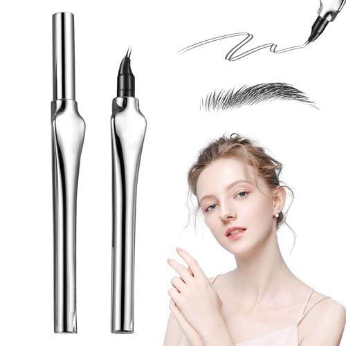 Wasserfester Augenbrauenstift Härchenzeichnung, Microblading Augenbrauenstift mit 2-Gabel-Spitze für Natürliche Haarähnliche Augenbrauen, Hält Den Ganzen Tag (Schwarz) von Kaezuy