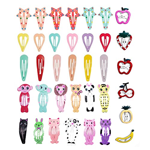 Kafeiya 36 Stück Haarspangen,Mädchen Haarspangen,Kinder Haarklammern,Tiere Metalldruck Haarklammern,Karikatur Entwurfs Cute Clips von Kafeiya