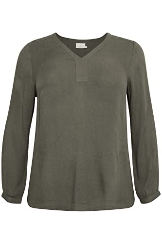 Kaffe Curve Damen Plus-Size Women's Blouse Long Sleeves V-Neck Regular Fit Rounded Hem Bluse, Grape Leaf, 40 Größen Kaffe Curve Damen Plus-Size Women's Blouse Long Sleeves V-Neck Regular Fit Rounded Hem Bluse, Grape Leaf, 40 Größen von KAFFE CURVE