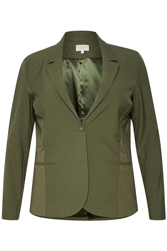 Kaffe Curve Plus-Size Damen-Blazer mit Langen Ärmeln, Einzelknopf-Fronttaschen, Grape Leaf von KAFFE CURVE