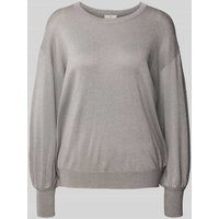 Kaffe Strickpullover mit gerippten Abschlüssen Modell 'regina' in Silber, Größe M von Kaffe