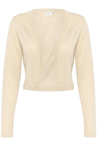 KAFFE Bolero KAankra Damen Bolero Festlich Jäckchen mit Langarm Kurze Strickjacke Sand Dollar L von KAFFE