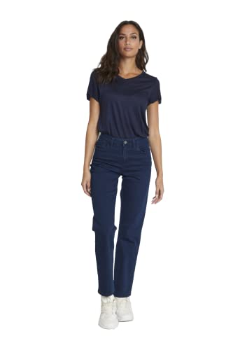 KAFFE Jeans KAvicky Damen Jeans Jeanshose Straight mit Geradem Bein Hose mit Hoher Bund Dark Blue Denim 34 von KAFFE