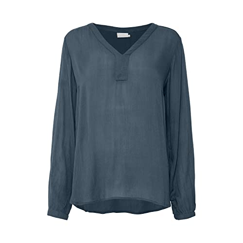 KAFFE Langarm-Bluse Amber Damen Bluse Amber Langarm V Ausschnitt Casual Shirt Orion Blue 34 von KAFFE