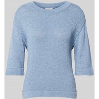 Kaffe Regular Fit Strickpullover mit Rundhalsausschnitt in Hellblau, Größe XXL von Kaffe