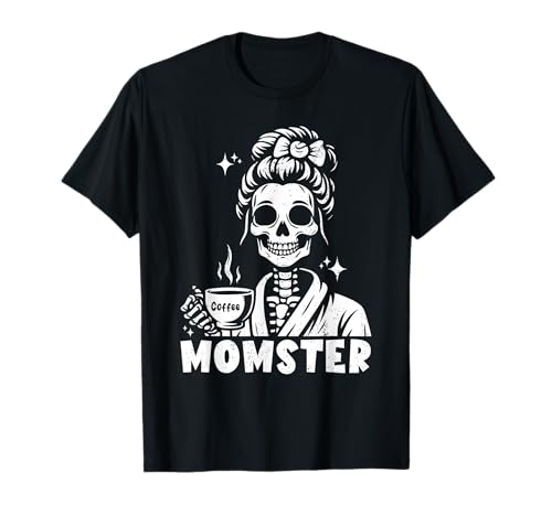 Momster Skelett Tattoo Kaffee Geschenke Mama Gothic Outfit T-Shirt von Kaffee Geschenke Shirts