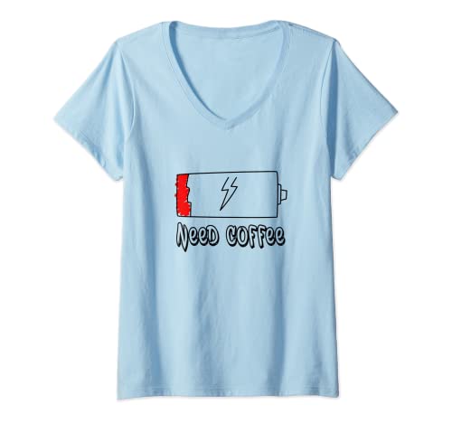 Damen Niedrige Batterie Brauchen Sie Kaffee, Kaffee-Liebesgeschenk T-Shirt mit V-Ausschnitt Damen Niedrige Batterie Brauchen Sie Kaffee, Kaffee-Liebesgeschenk T-Shirt mit V-Ausschnitt von Kaffee-Liebesgeschenk durch Dhmsh