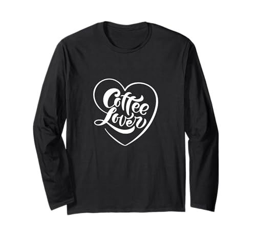 Coole Kaffee Shirts für Herren Kaffee T-Shirts für Herren Langarmshirt von Kaffeeliebhaber Black Graphic Tee Männer schwarzer