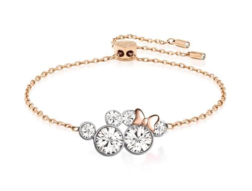 Kaguyo Mickey Mouse Armbänder, roségold-plattiertes 925 Sterlingsilber klare Zirkonia Minnie Mouse einstellbare Unendlichkeit Charms Link Armbänder für Frauen und Mädchen (rosé Minnie Mickey) von Kaguyo