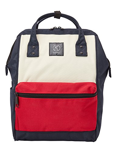 Kah&Kee Eleganter wasserdichter Damen Rucksack mit Laptopfach - Diebstahlsicheres Design - Wickeltasche - Anti-Diebstahl Reisetasche - Lässiger Schulranzen(Tricolor, Klein) von Kah&Kee