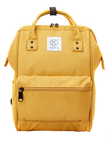 Kah&Kee Eleganter wasserdichter Damen Rucksack mit Laptopfach - Diebstahlsicheres Design - Wickeltasche - Anti-Diebstahl Reisetasche - Lässiger Schulranzen(Gelb, Groß) von Kah&Kee