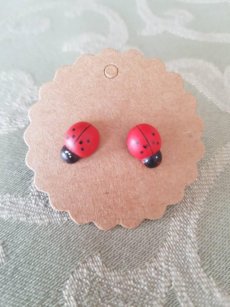 Marienkäfer Holz Ohrringe von KahliLifestyle