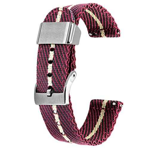 Kai Tian 20mm Uhrenarmband Rotton Khaki Canvas Metallhalter Leinengewebe Schnellverschluss Ersatz Watch Armband für Herren Damen von Kai Tian