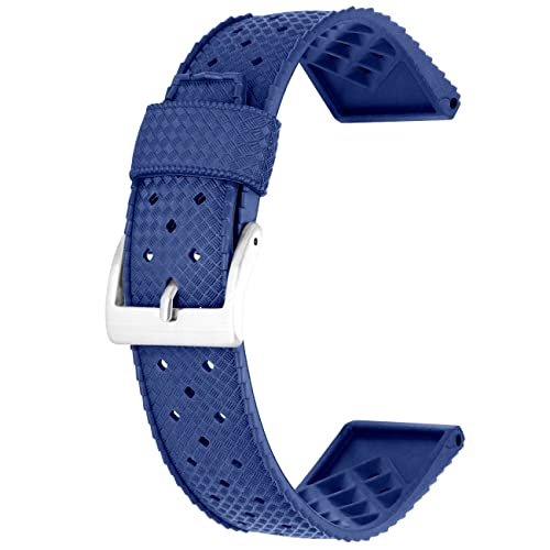 Kai Tian Hochwertiges Armband 22mm Dauerhaft Gummi Silikon Uhrenarmband für Männer und Frauen Blau von Kai Tian