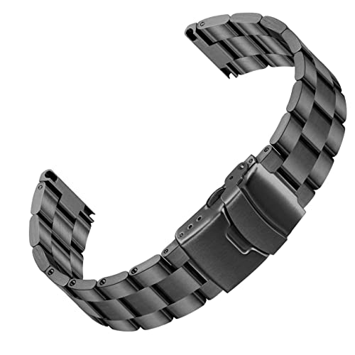 Kai Tian Ingenieur Quick Release Edelstahl 20mm Uhrenarmband für Männer Frauen Schraub-in Solider Uhr Armband Double Locks Taucher Schnalle Schwarz von Kai Tian