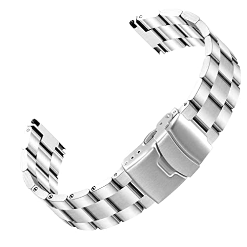 Kai Tian Ingenieur Quick Release Edelstahl 20mm Uhrenarmband für Männer Frauen Schraub-in Solider Uhr Armband Double Locks Taucher Schnalle Silber von Kai Tian