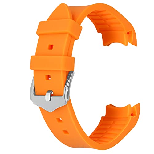 Kai Tian 18mm Silikon Universal Gebogene Enden Armband Orange Uhrenarmband Für Männer Frauen von Kai Tian