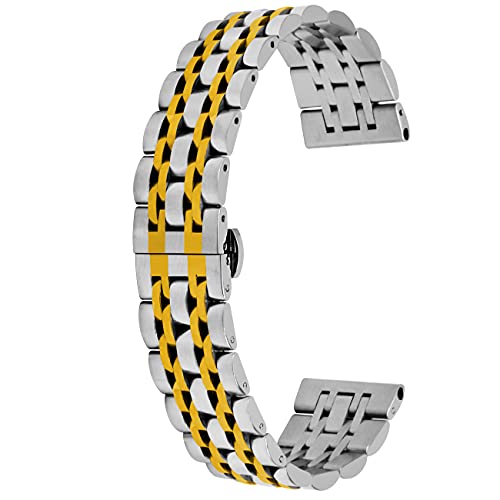 Kai Tian 20mm Uhrenarmbänder Verjüngt Edelstahl Uhrenarmband Ersatzgurt für Frauen Männer Schnelle Veröffentlichung Armband Silber Gold Kai Tian 20mm Uhrenarmbänder Verjüngt Edelstahl Uhrenarmband Ersatzgurt für Frauen Männer Schnelle Veröffentlichung Armband Silber Gold von Kai Tian