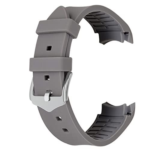 Kai Tian 22mm Silikon Universal Gebogene Enden Armband Grau Uhrenarmband Für Männer Frauen von Kai Tian