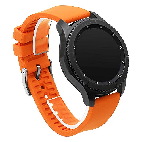 Kai Tian Armband 20mm Orange Leichtes Silikon Sportband Schnelle Veröffentlichung Uhrenarmband für Herren Damen Edelstahlschnalle von Kai Tian