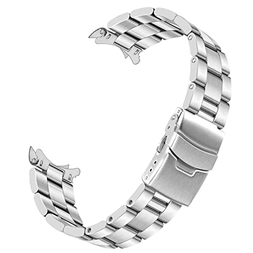 Kai Tian Konisches Uhrenarmband 22mm Edelstahl Armband für Herren Damen Gebogene Enden Ersatzarmband für Uhren Silbermetall Bereitstellungsschließe von Kai Tian