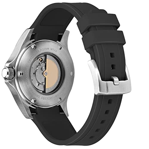 Kai Tian Klasse 18mm Edel Gebogenes Band Gummi Uhrenarmband Passend Uhren Armband für Herren Damen Schwarz Kai Tian Klasse 18mm Edel Gebogenes Band Gummi Uhrenarmband Passend Uhren Armband für Herren Damen Schwarz von Kai Tian