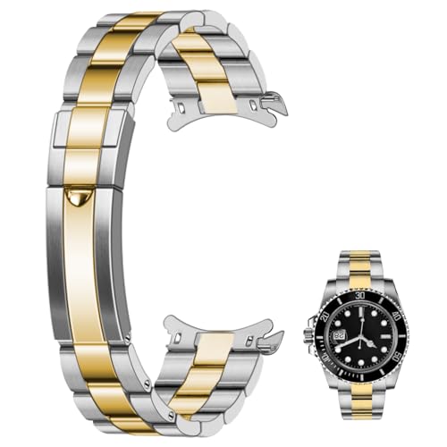 Kai Tian Premium Double Buckle 20mm 22mm Metall Uhrenarmband mit Schraubverschluss Zwei-Ton poliert Medium gebürstet Außen Silber gold Schwarz Uhrenarmband von Kai Tian