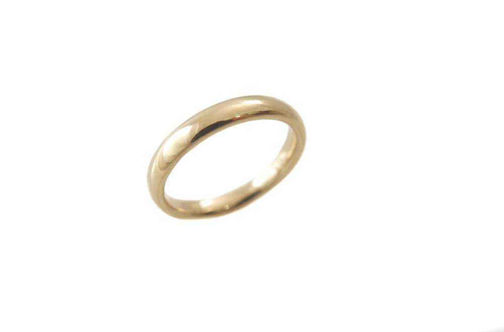 14K Comfort Passform Gold Band. Hochzeit Goldband. Doppelter Rounded Dome Goldring. Gold Ehering. Herren Frau von KaiJewelry585