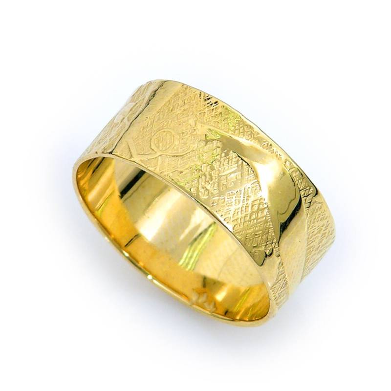 14K Gelbgold Ehering Mit Bambuswald-Design | Gr-9067 von KaiJewelry585