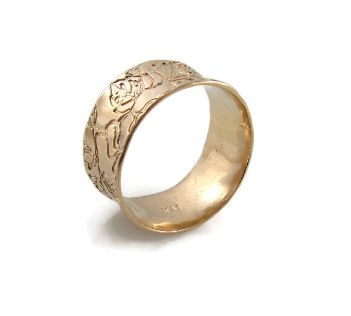 Die Schöne Und Das Biest Ring, Gold Ehering, Blumen Hochzeitsring, Ehering | Gr9440-2020 von KaiJewelry585