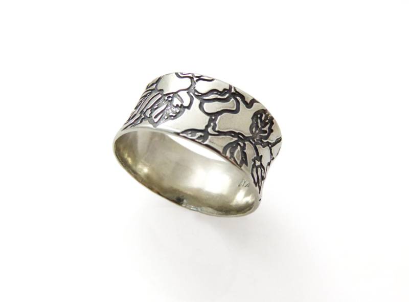 Ehering, Silber Ehering, Blumen Ring „Die Schöne Und Das Biest", Ehering | Gr9440-2022 von KaiJewelry585