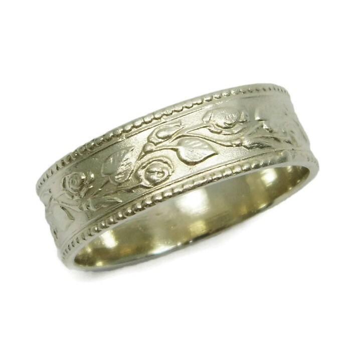 Ehering Für Damen. Aus 14-Karätigem Weißgold. Blumen-Hochzeitsring. Gold-Ehering. Verpflichtungen Klingeln. Versprechensringe von KaiJewelry585