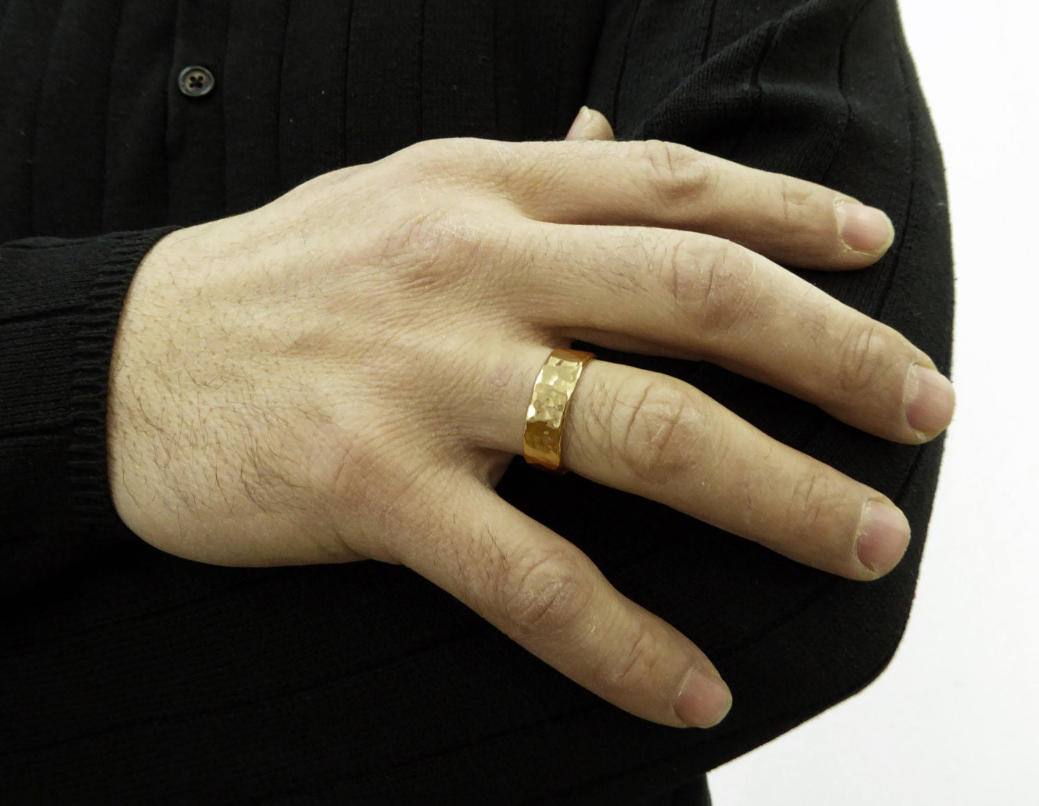 Ehering Für Männer. Gehämmerter Ehering. 14K Massives Gold Gehämmertes Gelbes .damen-Echtgoldband Ehering Für Männer. Gehämmerter Ehering. 14K Massives Gold Gehämmertes Gelbes .damen-Echtgoldband von KaiJewelry585