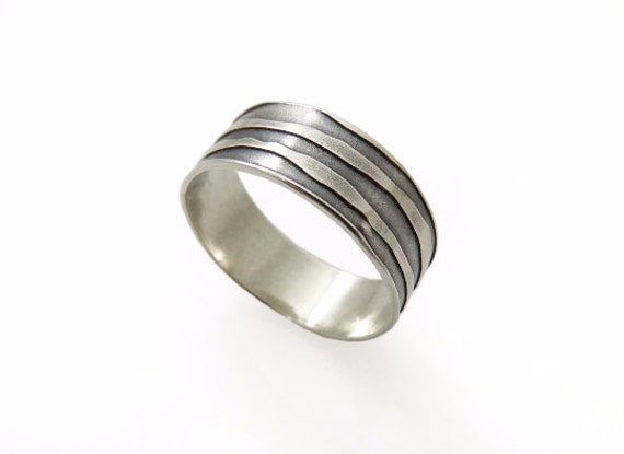 Ehering. Ehering Aus Sterlingsilber. Gewellter Silberring. Welliger Ring.damen Hochzeitsband. Silberner von KaiJewelry585