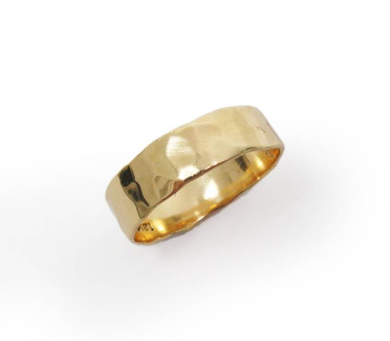 Gehämmerter Ehering Aus 18-Karätigem Gold. Gold-Ehering Für Männer Und Frauen, Gelbgold, | Gr-9321-297 von KaiJewelry585